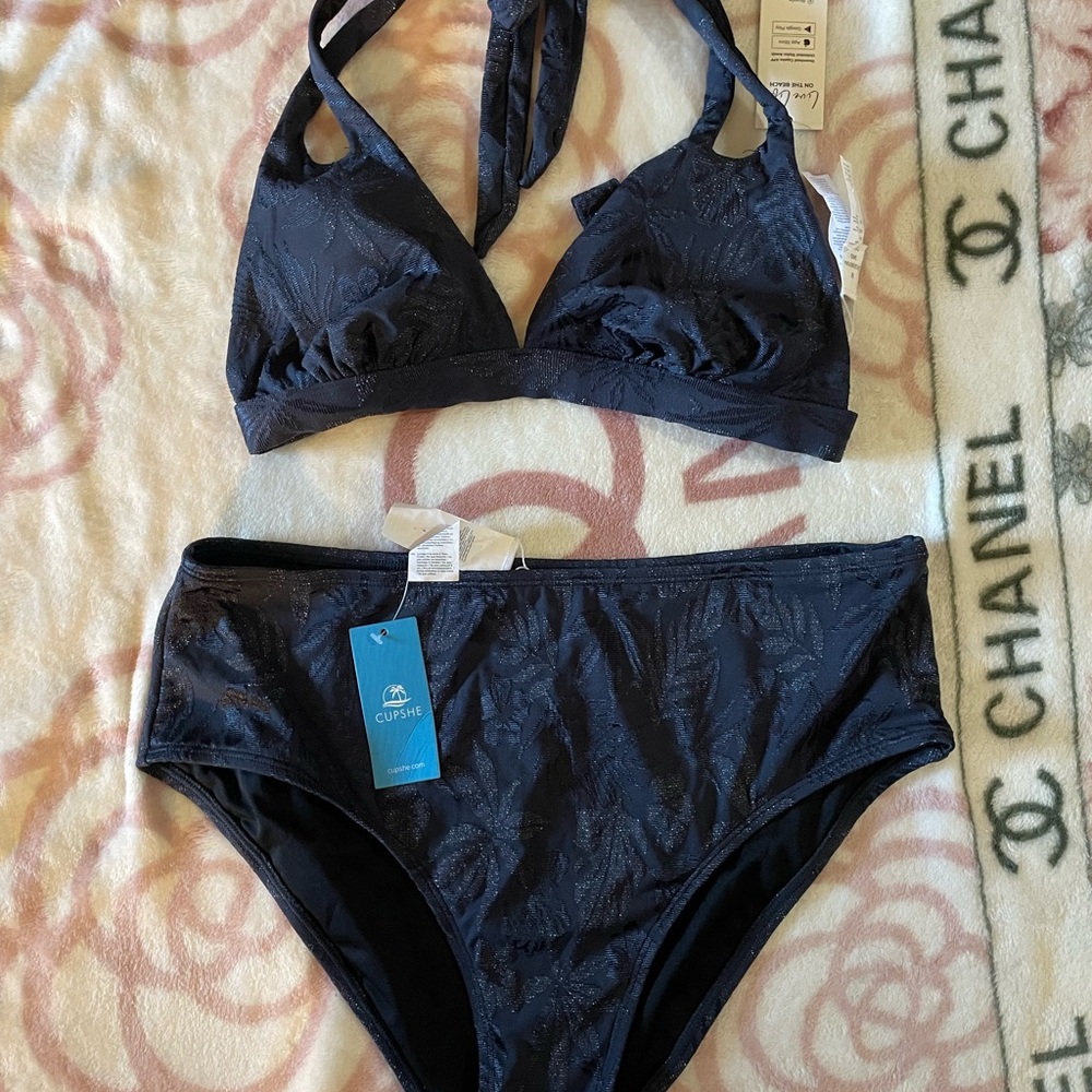 Cupshe Navy Blue Bikini Set